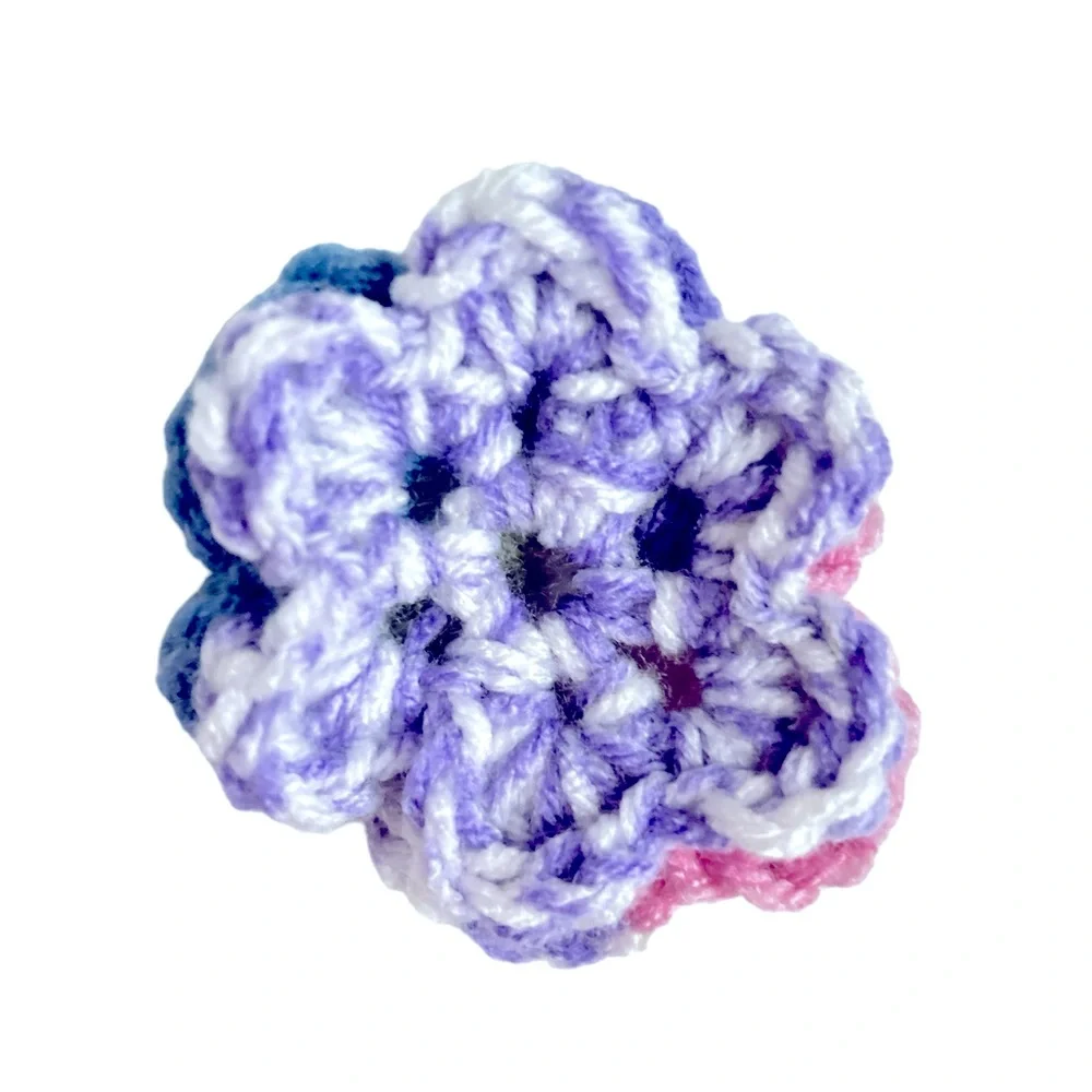 HAND CRAFTED Colorful Floral Four Crocheted Dog Collar Flowers Attachments